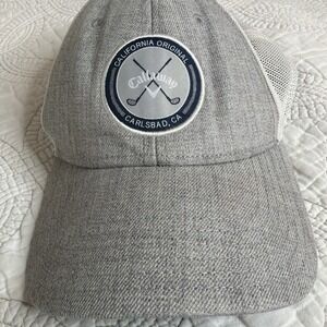 Callaway Carlsbad California Trucker Hat Mens Gray White Mesh Snapback Golf Cap